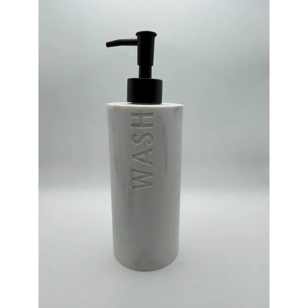 Modern Farmhouse Gray Wash‎ Soap Dispenser Rustic Bathroom Kitchen Counter Decor